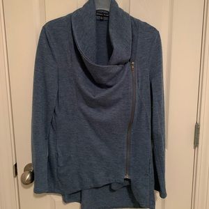 Blue zip-up cardigan